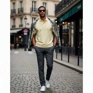 NWOT. Yellow Men’s Collar Polo Shirt